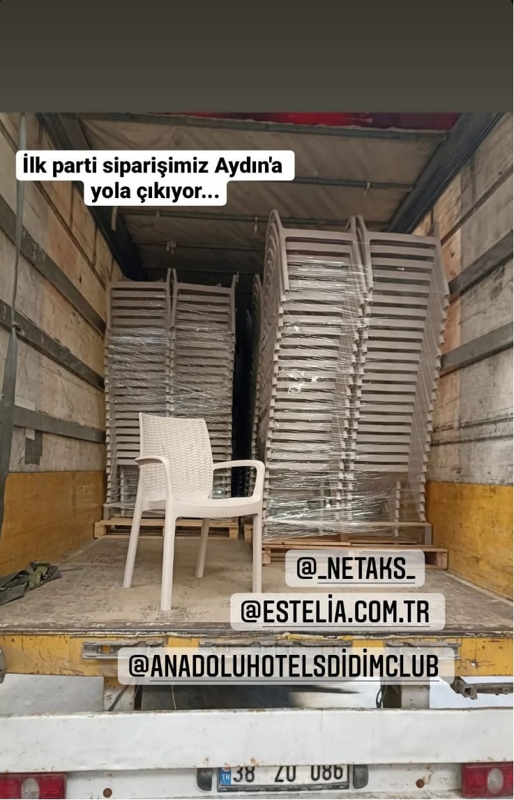 Estelia bahçe mobilyalarımıza ait sandalyelerimizin İlk sevkiyatını bugün yaptık!