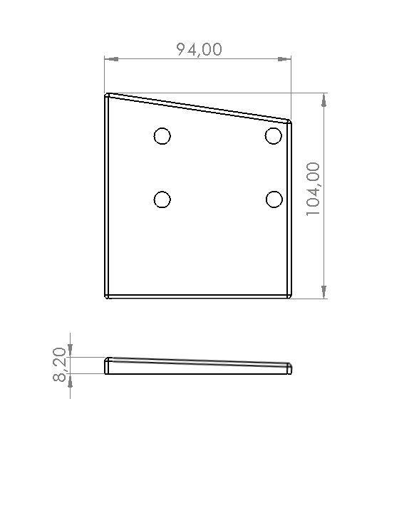 AYAK ARALI AÇI PLASTİĞİ 5 DERECE 95X105 MM