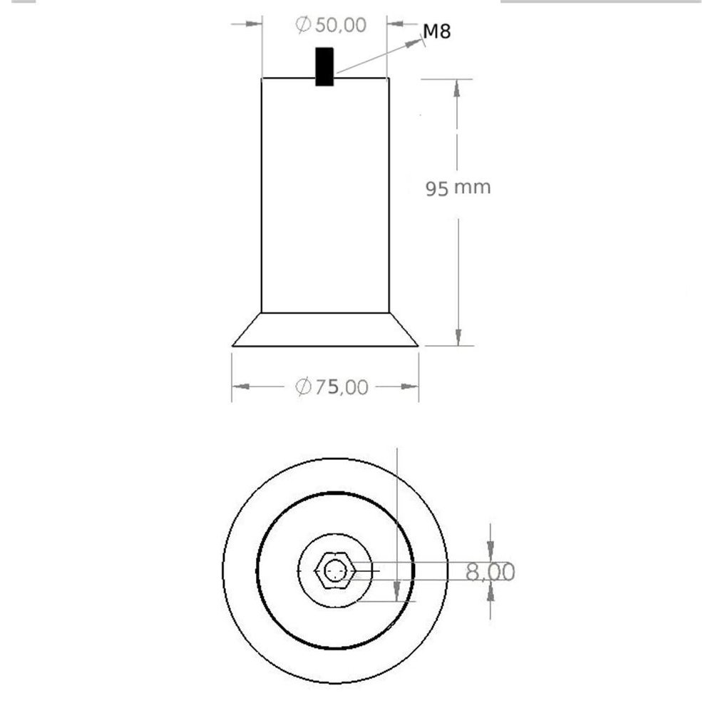 Defne Metal Ø75X100 MM
