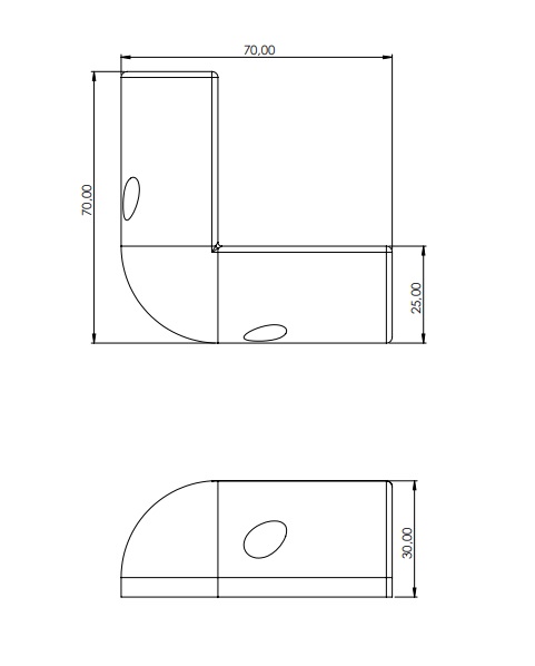 İskelet Bağlantı Takozu 70X70X25 MM