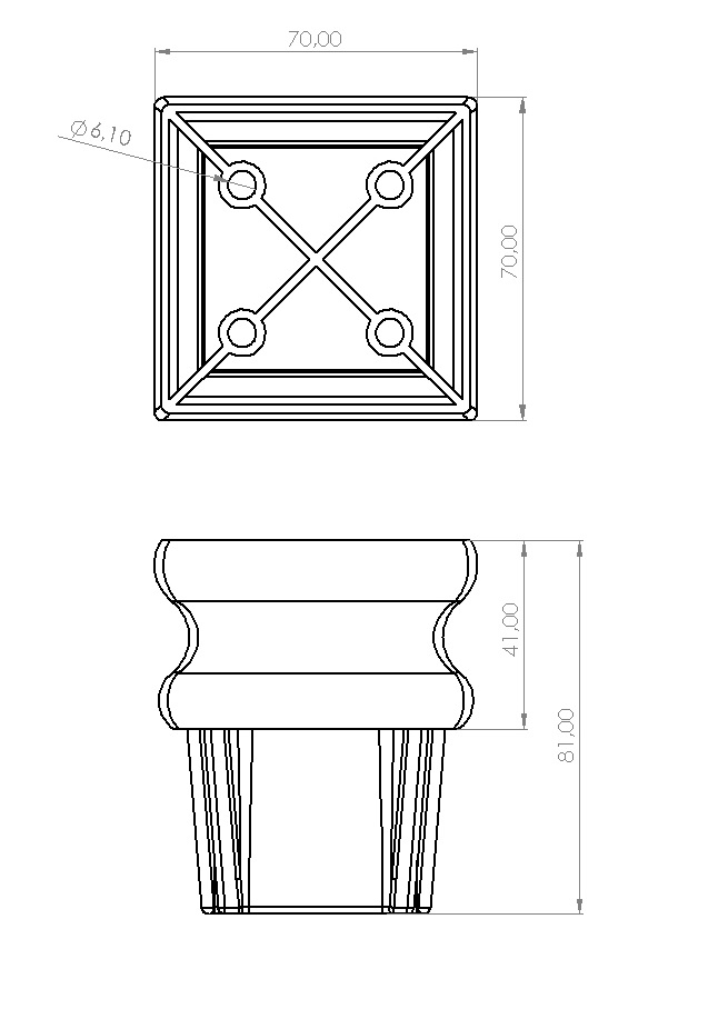 KAVAK PLATFORMU 70X70X40 MM