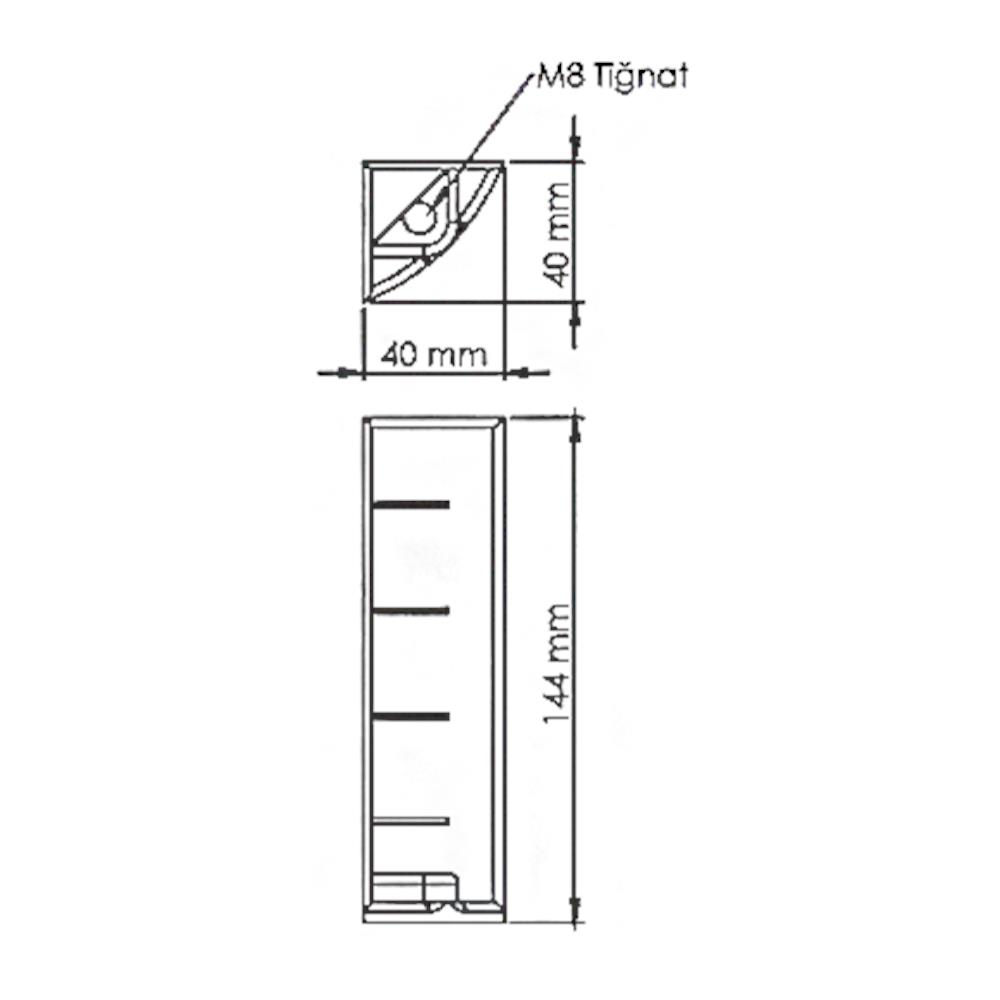 KÖŞE TAKOZU TİĞNETLİ 144 MM M8