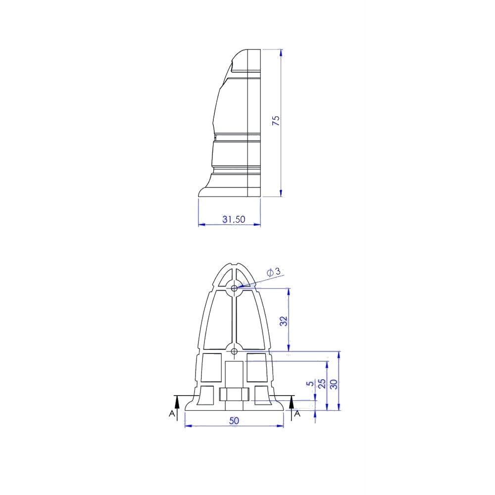 NETAKS GİZLİ AYAK BAĞ PLS. M8 SOMUNLU Ø50X75 MM M8