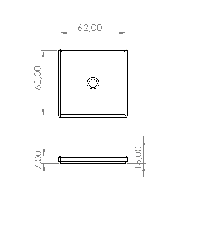 RANZA KAPAK 65X65X7 MM